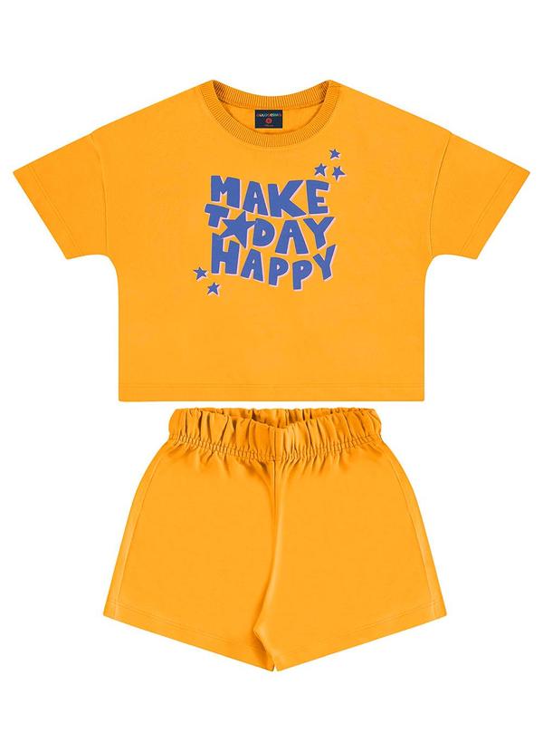 Vista 2 Conjunto Menina em Moletinho Amarelo GULOSEIMA GULOSEIMA