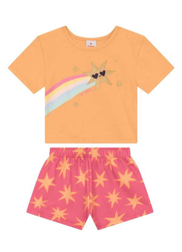 Conjunto Menina Estrelado Amarelo