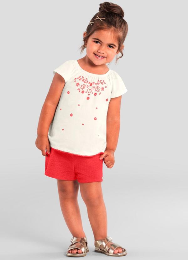 Conjunto Menina Floral com Glitter Natural