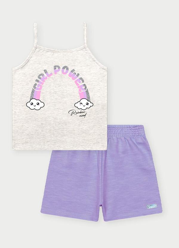Vista 2 Conjunto Menina Girl Power Cinza Abrange Abrange