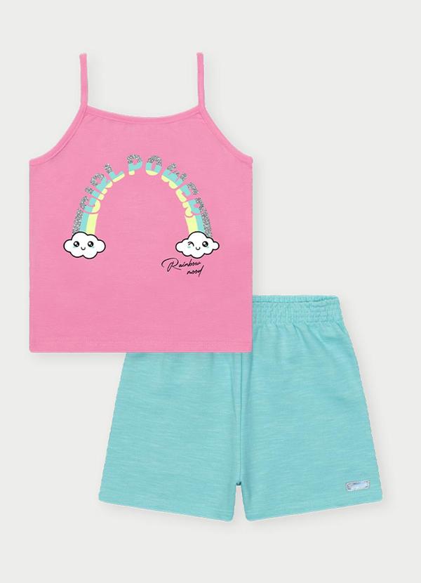 Vista 2 Conjunto Menina Girl Power Rosa Abrange Abrange