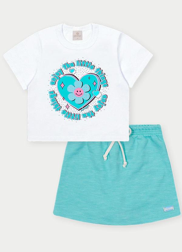Vista 2 Conjunto Menina Little Things Azul Abrange Abrange