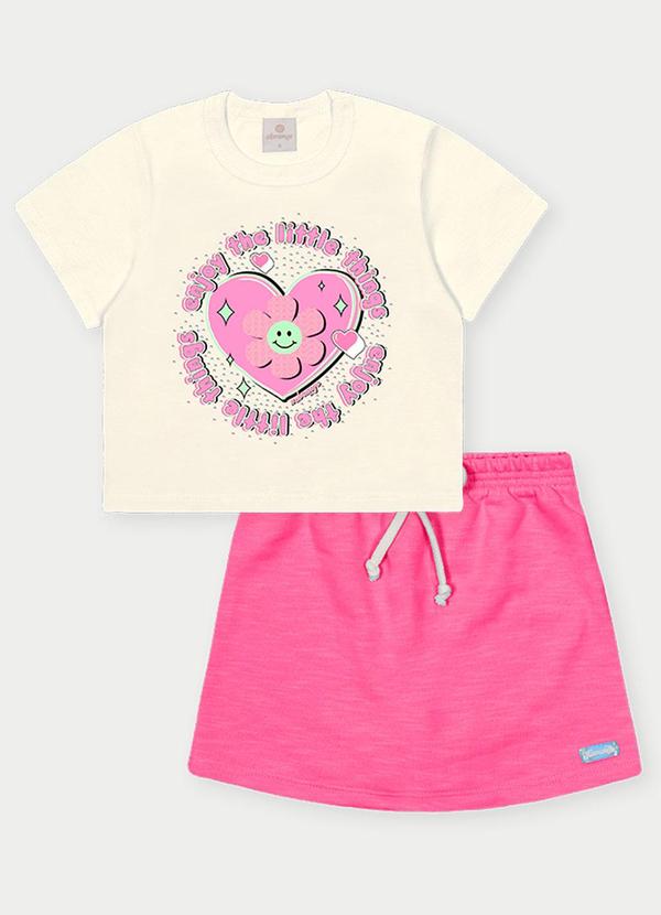 Vista 2 Conjunto Menina Little Things Rosa Abrange Abrange