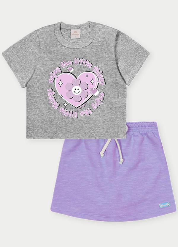 Vista 2 Conjunto Menina Little Things Roxo Abrange Abrange