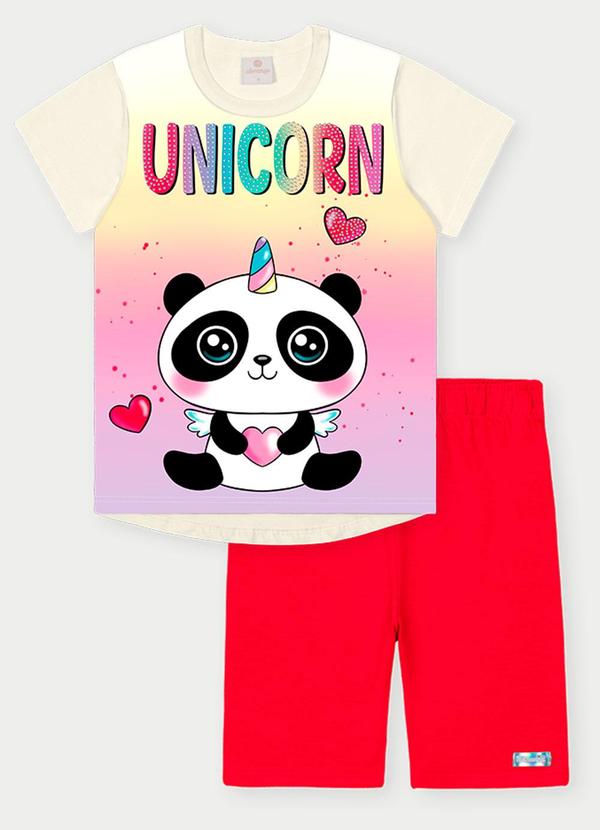 Conjunto Menina Pandinha Vermelho