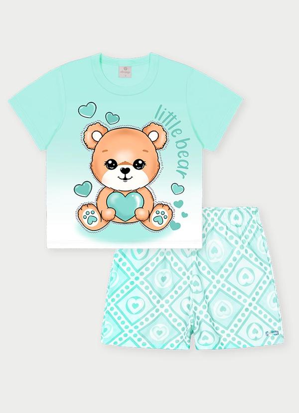 Conjunto Menina Pequena Ursa Verde