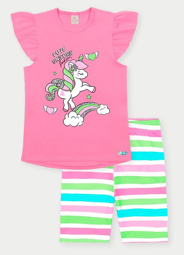 Conjunto Menina Unicórnio Rosa