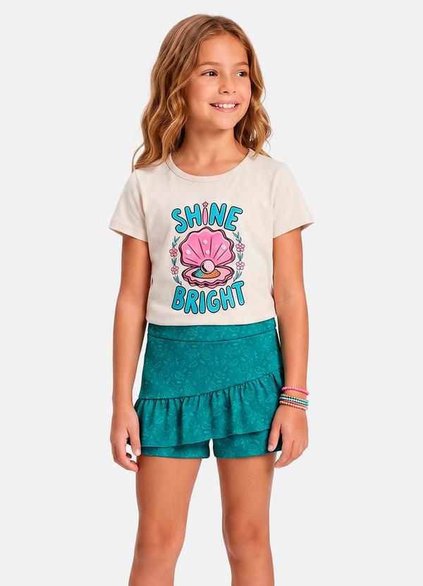 Conjunto Menina Verão Shine Bright Off White