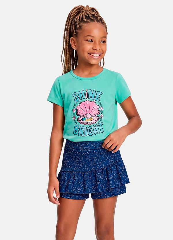 Conjunto Menina Verão Shine Bright Verde Água