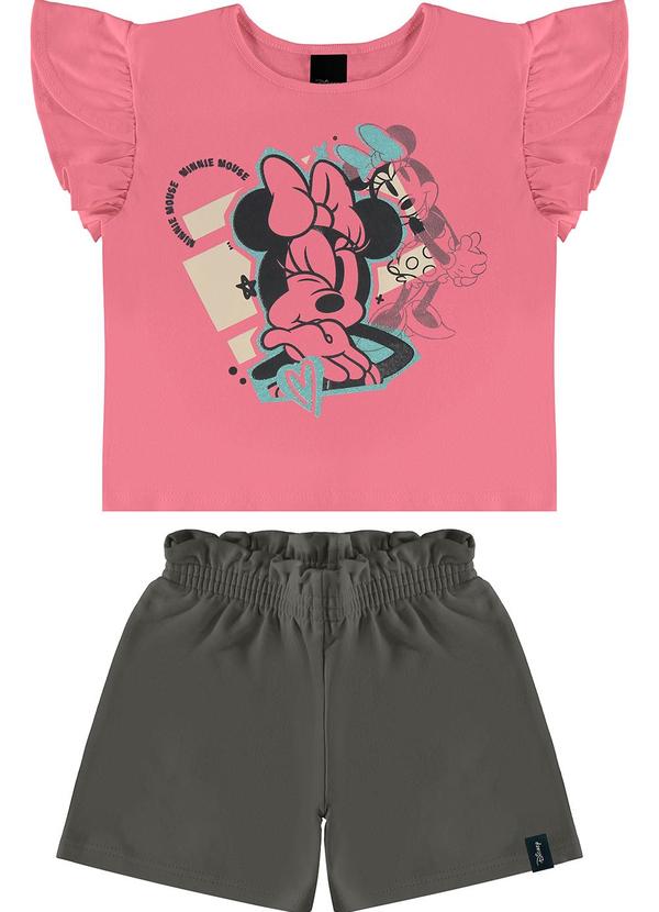 Vista 2 Conjunto Minnie Mouse Clochard Rosê Malwee Kids Malwee Kids