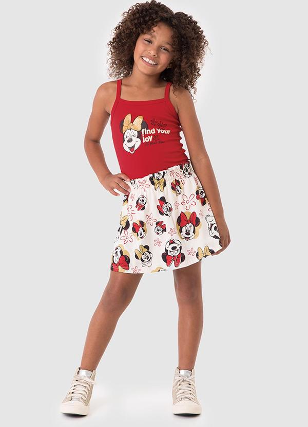 Vista 2 Conjunto Minnie Mouse® Evasê Vermelho Malwee Kids Malwee Kids