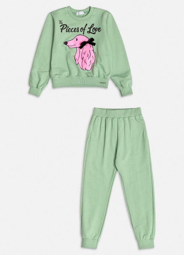 Conjunto Moletom de Dog com Laço Verde