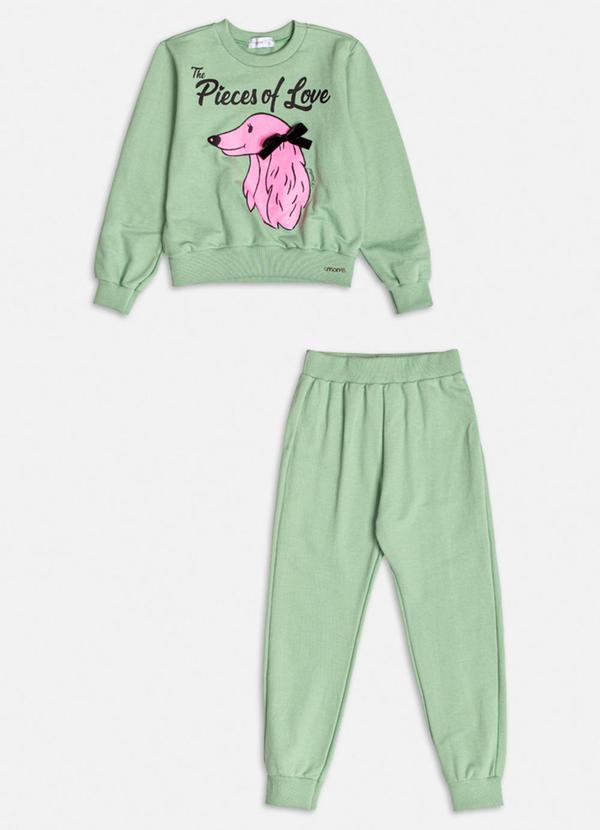 Conjunto Moletom de Dog com Laço Verde