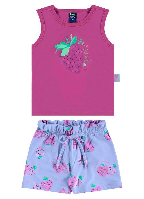 Vista 2 Conjunto Morangos Menina Roxo Bee Loop Bee Loop