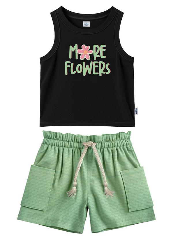 Conjunto More Flowers Preto