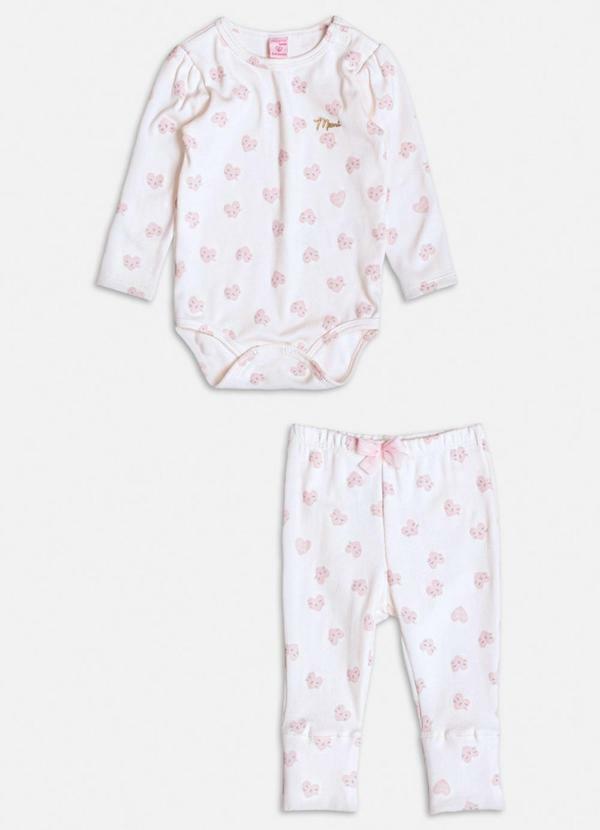 Conjunto Off White de Corações Branco