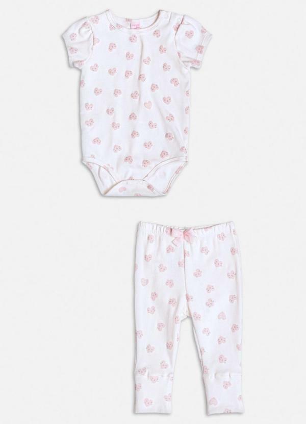 Conjunto Off White de Corações Branco