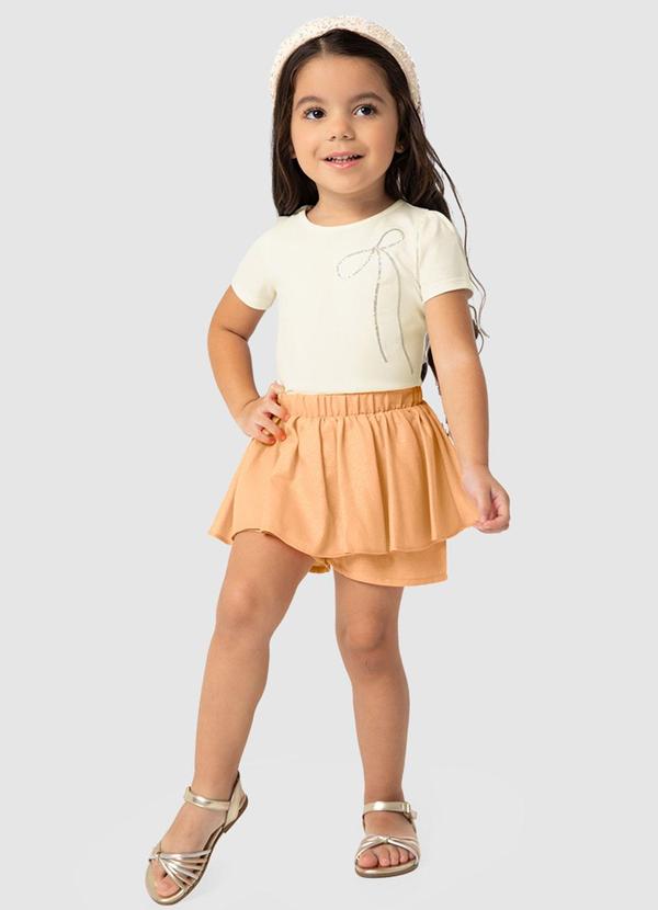 Vista 2 Conjunto Off White Lurex com Lantejoulas Menina Carinhoso Carinhoso
