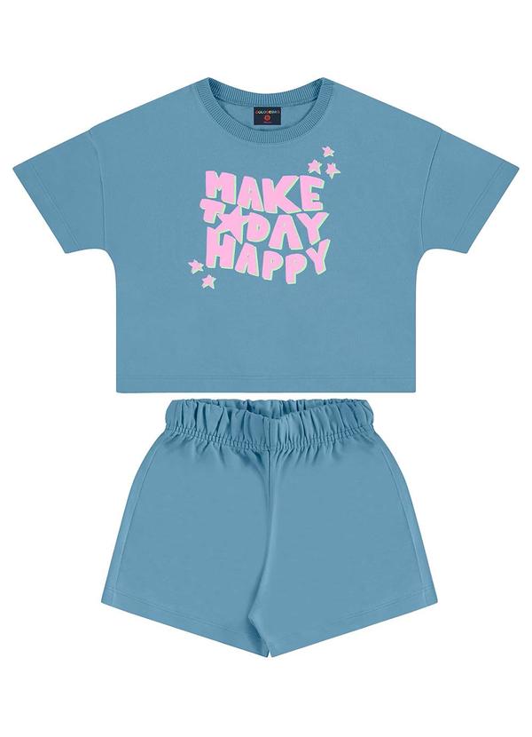 Vista 2 Conjunto para Menina em Moletinho Azul GULOSEIMA GULOSEIMA