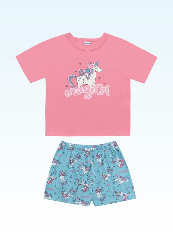 Conjunto Pijama Blusa e Shorts Rosa
