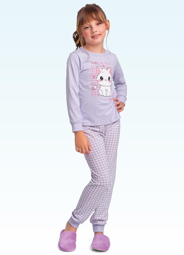 Conjunto Pijama Blusa M/Longa/Calça Roxo