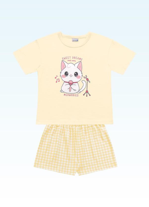 Conjunto Pijama Blusa/Shorts Amarelo