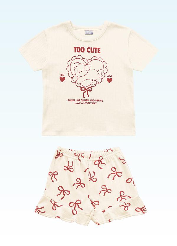 Conjunto Pijama Blusa/Shorts Bege