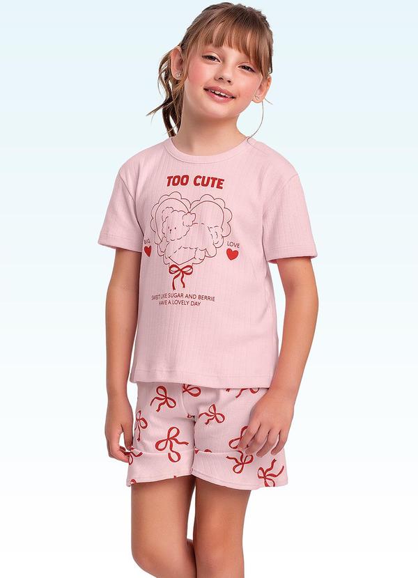 Conjunto Pijama Blusa/Shorts Rosa