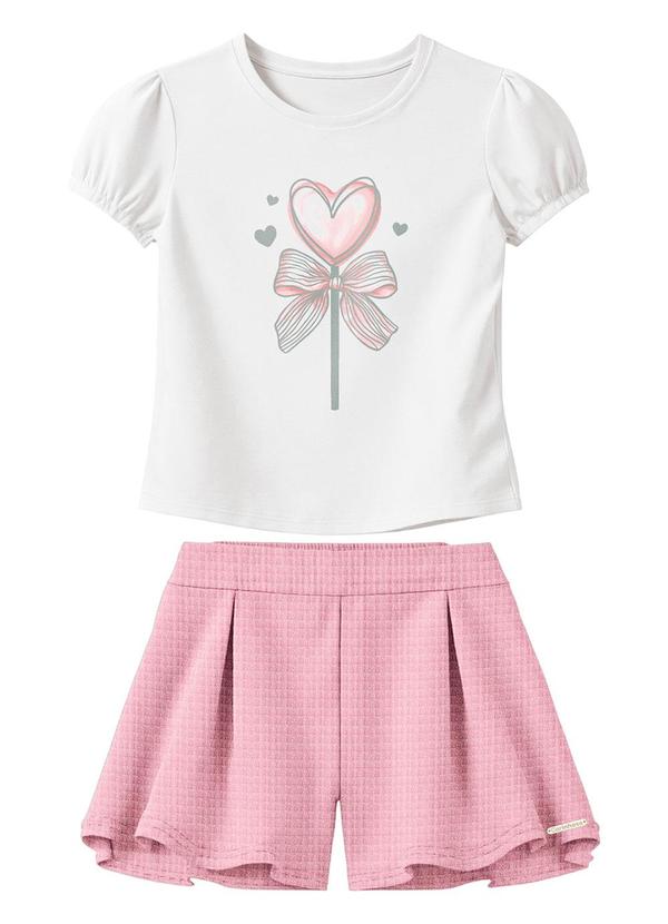 Conjunto Pirulito com Malha Texturizada Branco