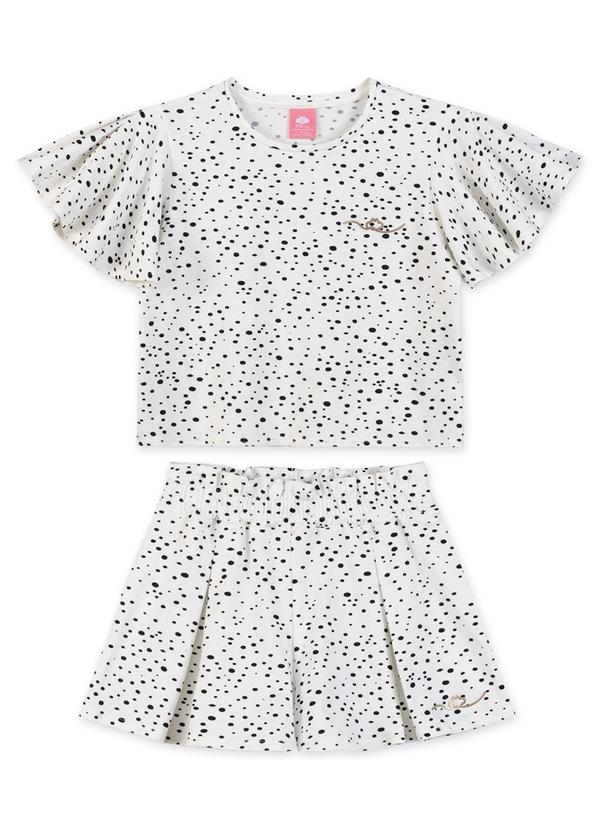 Vista 2 Conjunto Poá Curto Infantil Branco Lilica Ripilica Lilica Ripilica
