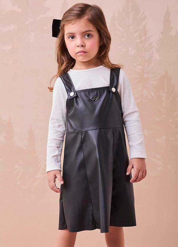 Vista 2 Conjunto Preto Fake Leather Branco Momi Momi