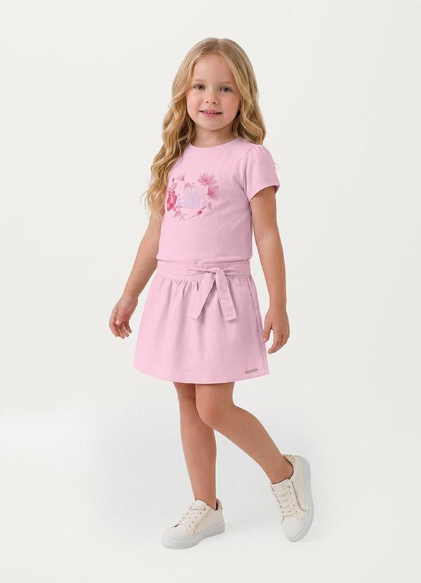 Conjunto Pure Charm com Bordado Rosa