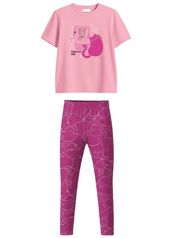Conjunto Purr-Fect Mail em Malha Rosa Claro