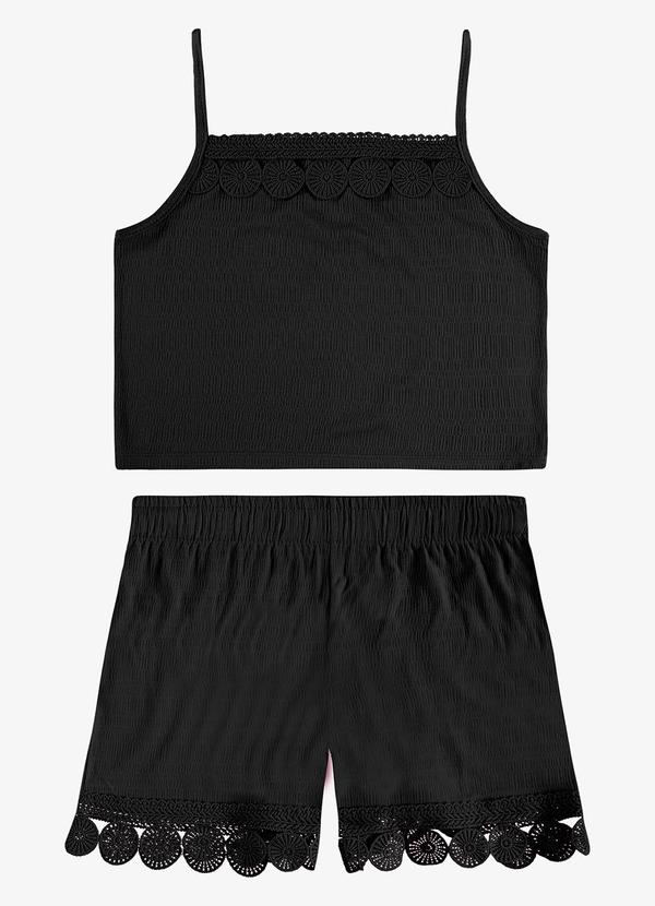Conjunto Regata com Shorts Infantil Preto
