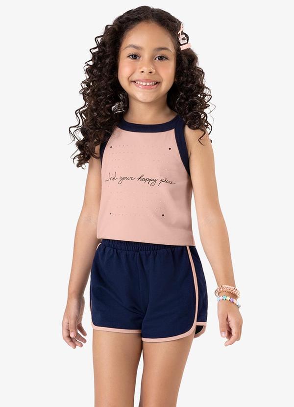 Conjunto Regata com Shorts Rosa