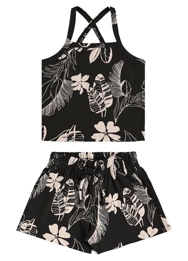 Vista 2 Conjunto Regata Cropped e Short Preto Bee Loop Bee Loop