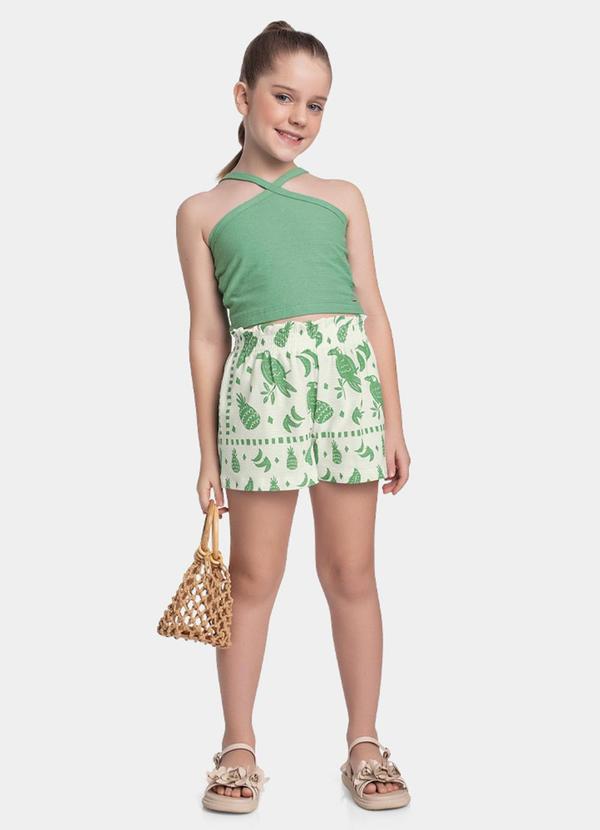 Vista 2 Conjunto Regata Cropped e Short Verde Fakini Kids Fakini Kids
