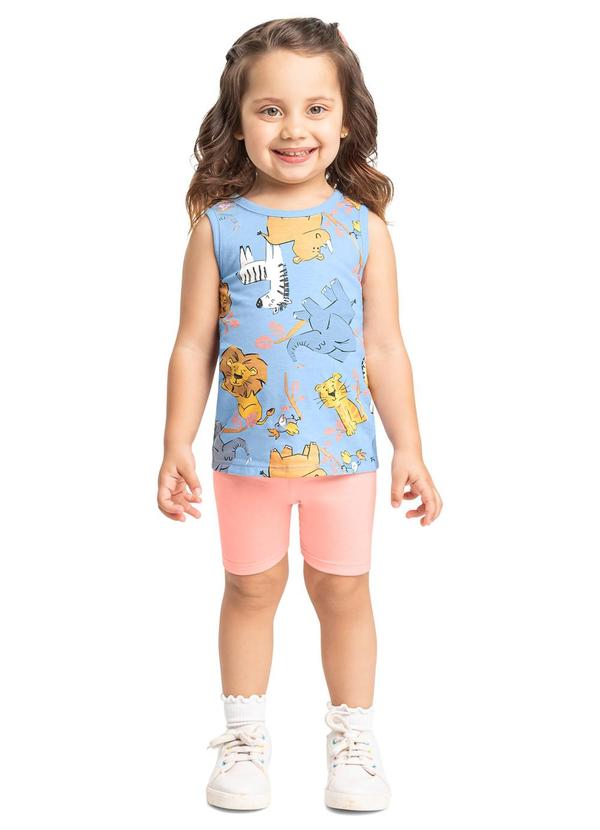 Conjunto Regata e Bermuda Infantil Bee Loop Azul