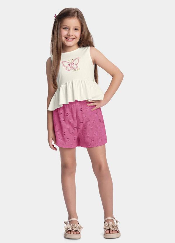 Vista 2 Conjunto Regata e Short Bege Fakini Kids Fakini Kids