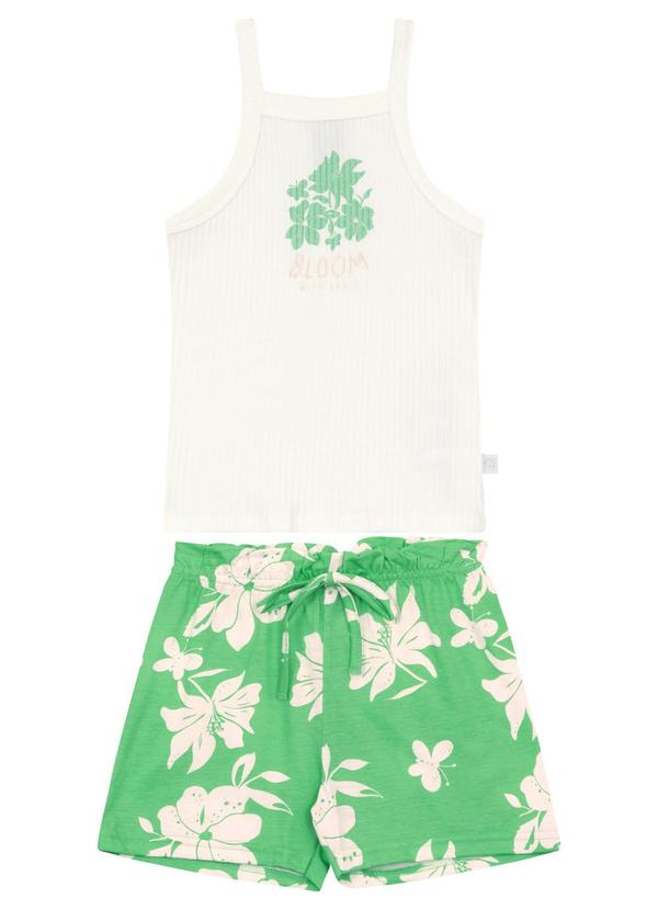 Conjunto Regata e Short Menina Bee Loop Verde
