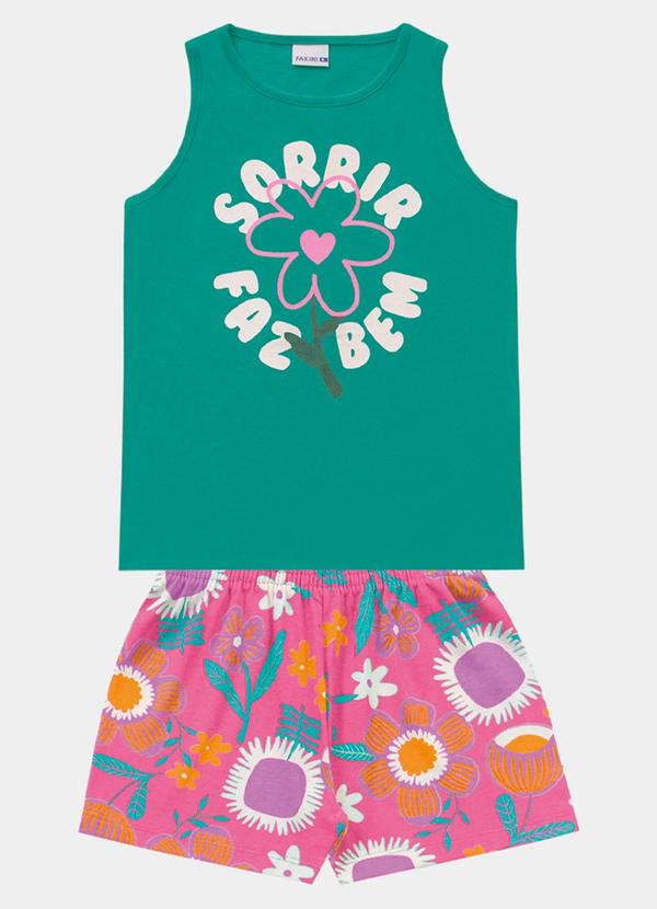 Vista 2 Conjunto Regata e Short Verde Fakini Kids Fakini Kids