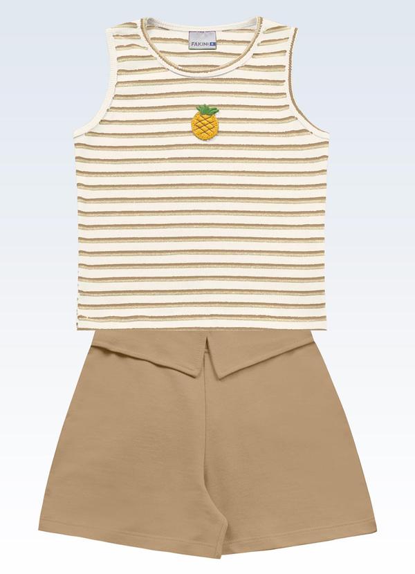 Conjunto Regata e Shorts Bege