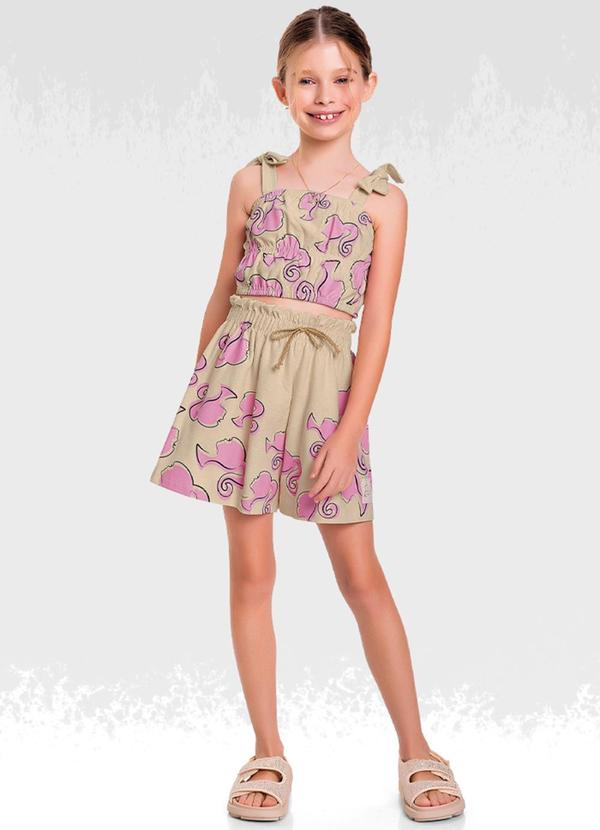 Vista 2 Conjunto Regata/Short Barbie Bege Barbie