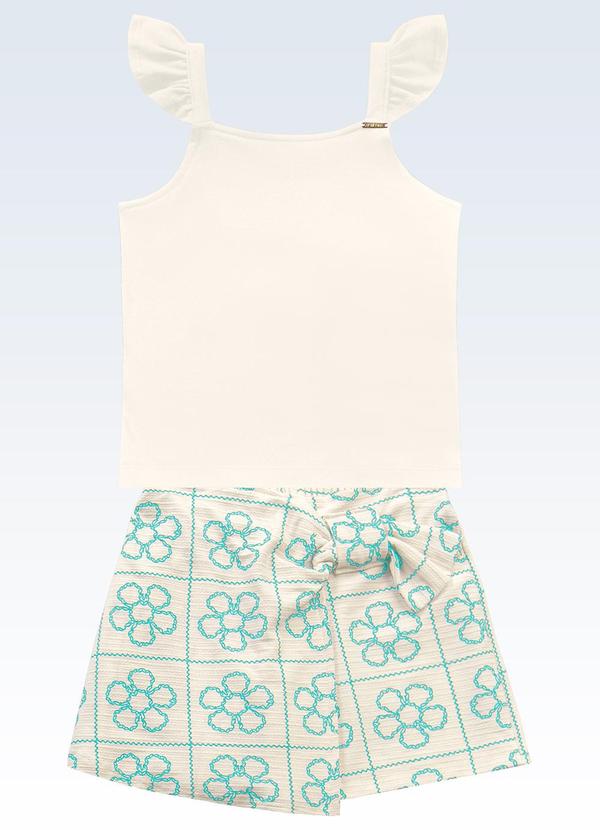 Conjunto Regata/Shorts Saia Bege