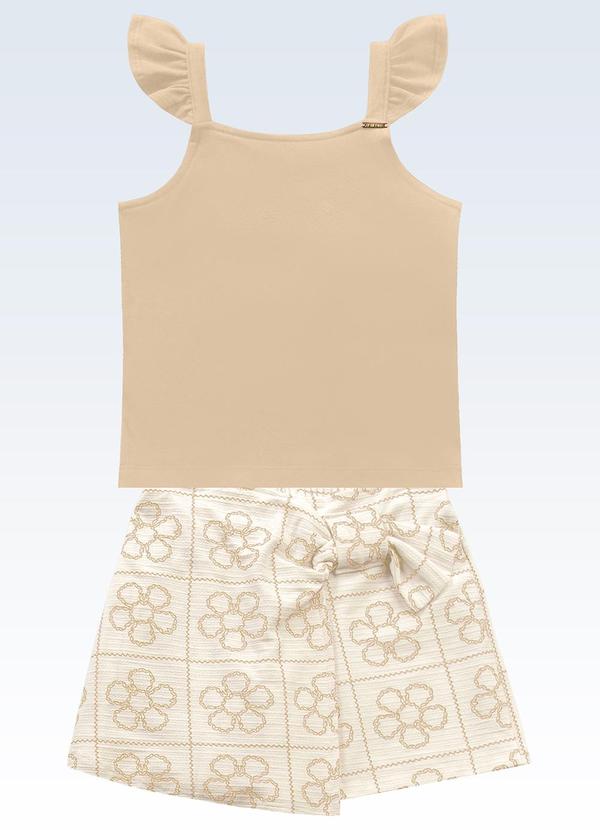 Conjunto Regata/Shorts Saia Bege