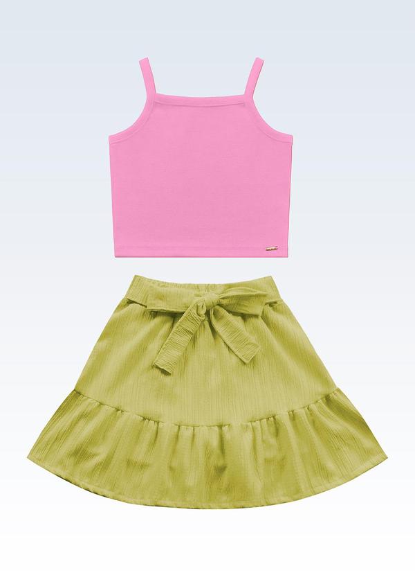 Conjunto Regata/Shorts Saia Rosa