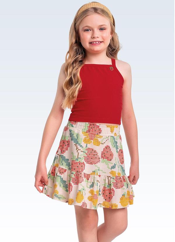 Conjunto Regata/Shorts Saia Vermelho