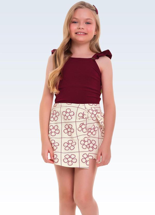 Conjunto Regata/Shorts Saia Vermelho