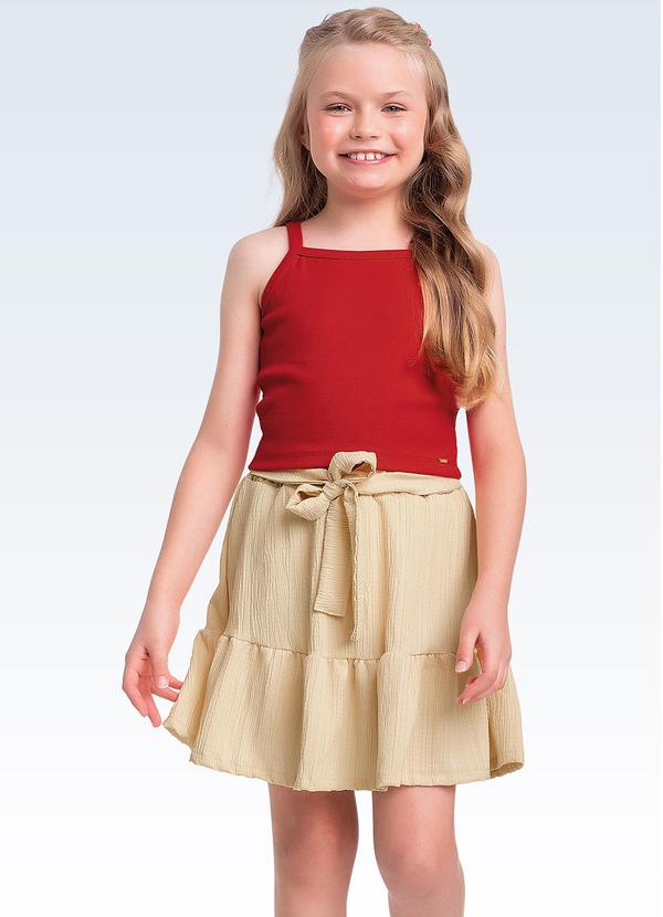 Conjunto Regata/Shorts Saia Vermelho