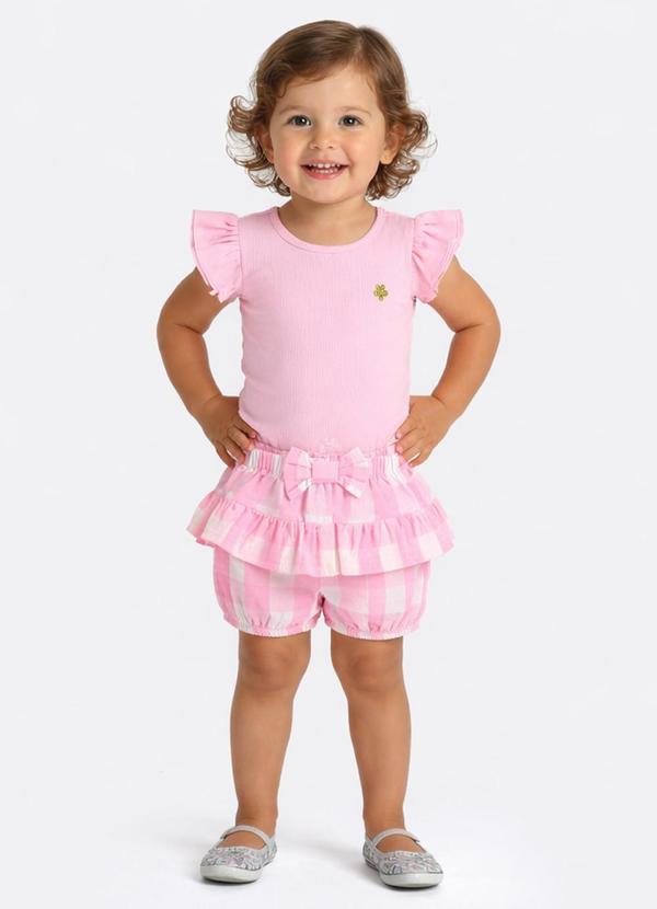 Conjunto Ribana com Elastano Leve Rosa